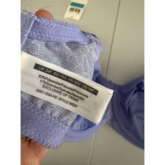 Delimira Minimizer Support Bra 34F Lined Smoothing Underwire Lilac Womens New - Picture 4 of 7